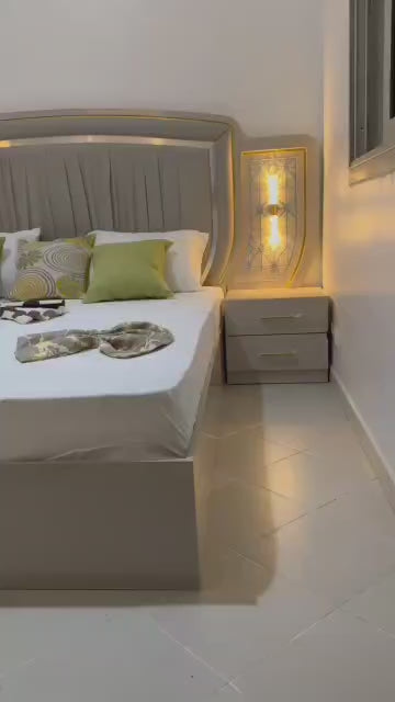 CHAMBRE A COUCHER 6BATTANTS 4PIECES BEIGE GRIS