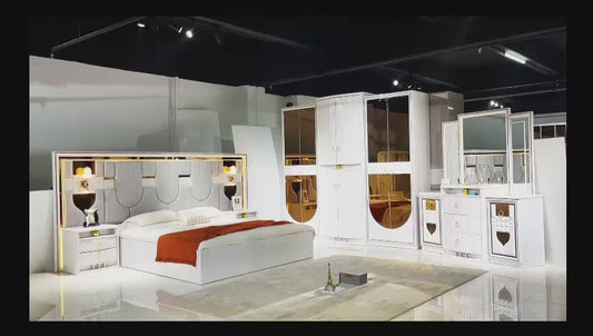 CHAMBRE A COUCHER 6BATTANTS 4PIECES BLANC