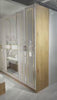 CHAMBRE A COUCHER 6BATTANTS 6PIECES MARRON BLANC GRIS LUMIÈRE LED AVEC DESIGN DORÉ