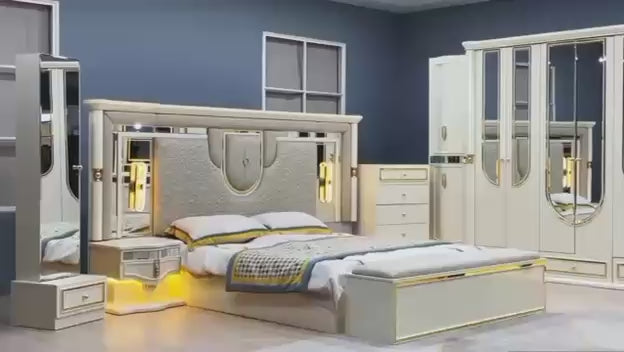 CHAMBRE A COUCHER 6BATTANTS 5PIECES BEIGE