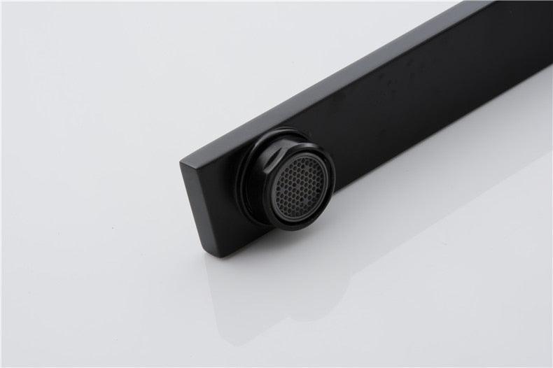 Robinet de cuisine à poser, mitigeur pivotant en acier inoxydable pour évier de cuisine - Robinet Noir