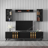 Meuble TV + Table Basse - Noir & Gris - 1m80