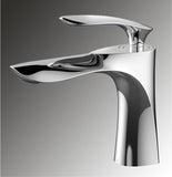 Robinet de lavabo élégant en laiton, robinet de salle de bain à poignée unique avec finition durable pour usage résidentiel et hôtelier