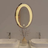 Miroir rond avec éclairage LED et capteur tactile pour la salle de bain, la chambre et l'espace maquillage